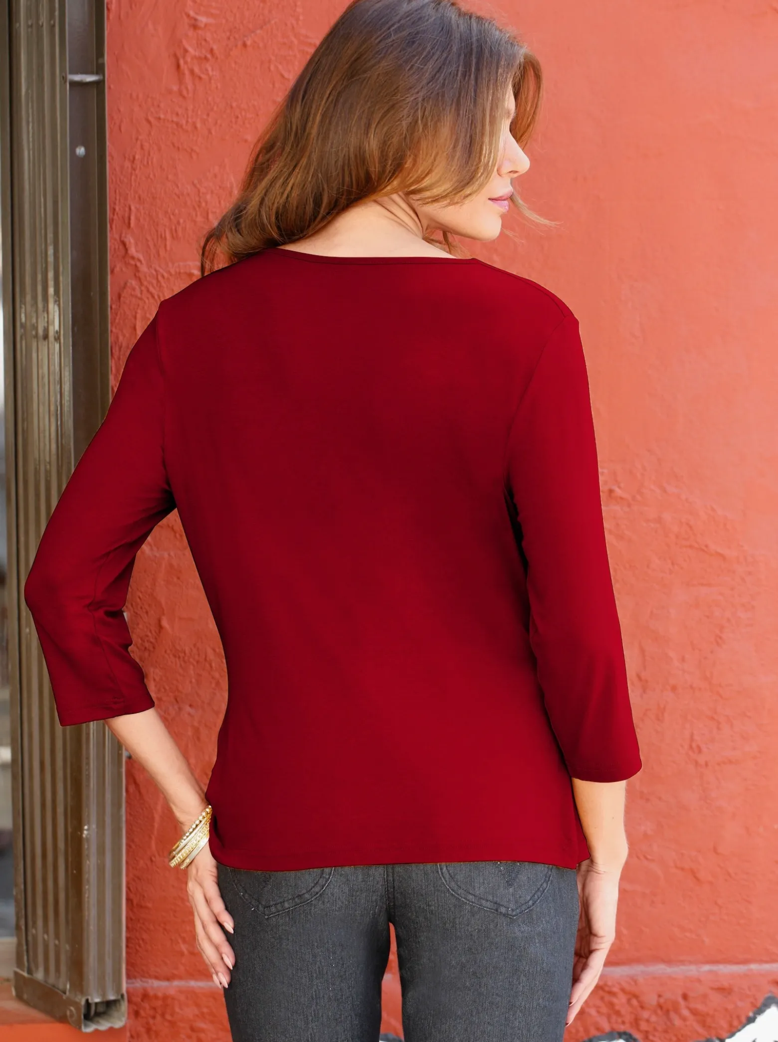 Wasserfallshirt mit 3/4-langen Ärmeln