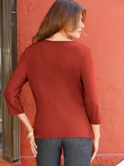 Wasserfallshirt mit 3/4-langen Ärmeln