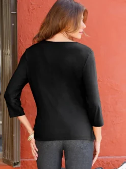 Wasserfallshirt mit 3/4-langen Ärmeln