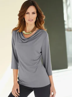 Wasserfallshirt mit 3/4-langen Ärmeln