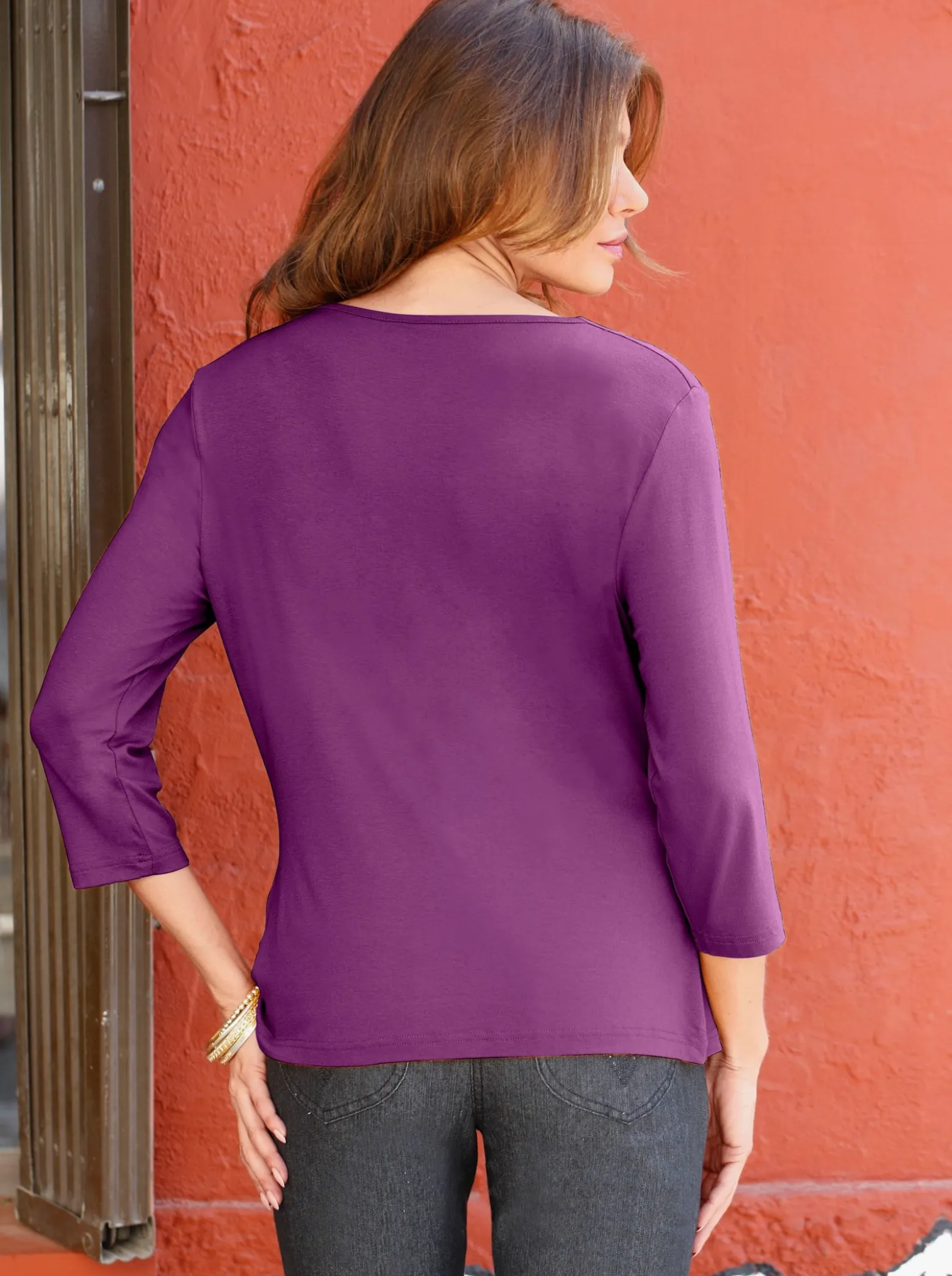 Wasserfallshirt mit 3/4-langen Ärmeln