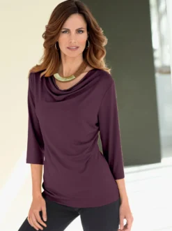 Wasserfallshirt mit 3/4-langen Ärmeln
