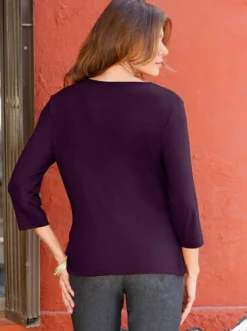 Wasserfallshirt mit 3/4-langen Ärmeln