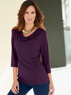 Wasserfallshirt mit 3/4-langen Ärmeln