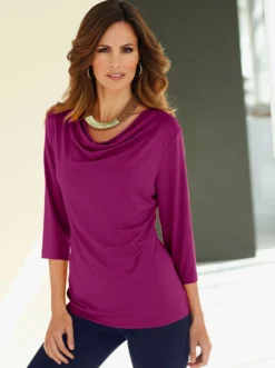 Wasserfallshirt mit 3/4-langen Ärmeln