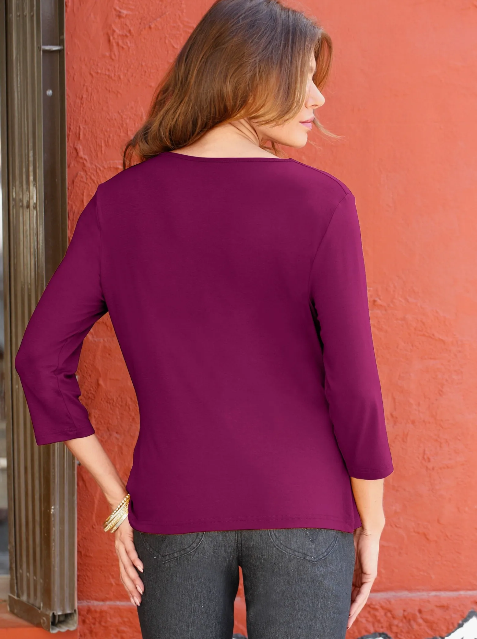 Wasserfallshirt mit 3/4-langen Ärmeln