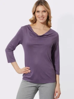 Wasserfallshirt mit 3/4-Ärmeln.