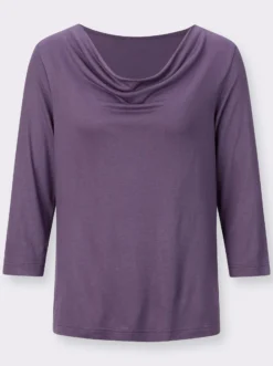 Wasserfallshirt mit 3/4-Ärmeln.