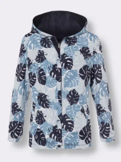 Wendejacke mit einfarbiger und bedruckter Seite