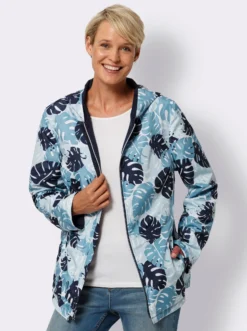 Wendejacke mit einfarbiger und bedruckter Seite
