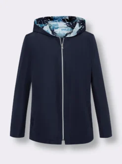 Wendejacke mit einfarbiger und bedruckter Seite