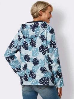 Wendejacke mit einfarbiger und bedruckter Seite