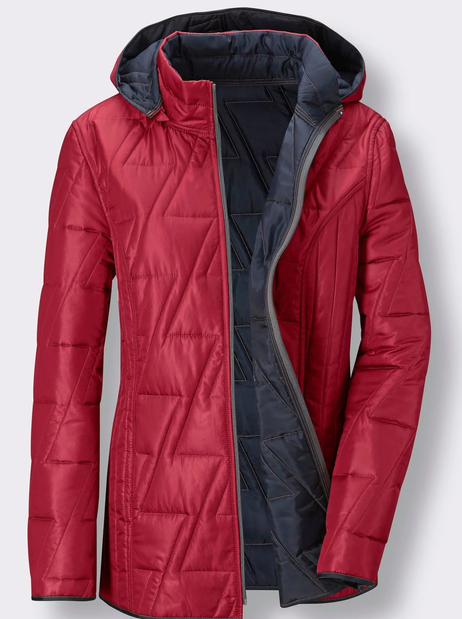 Wendejacke mit Kapuze, abzippbar