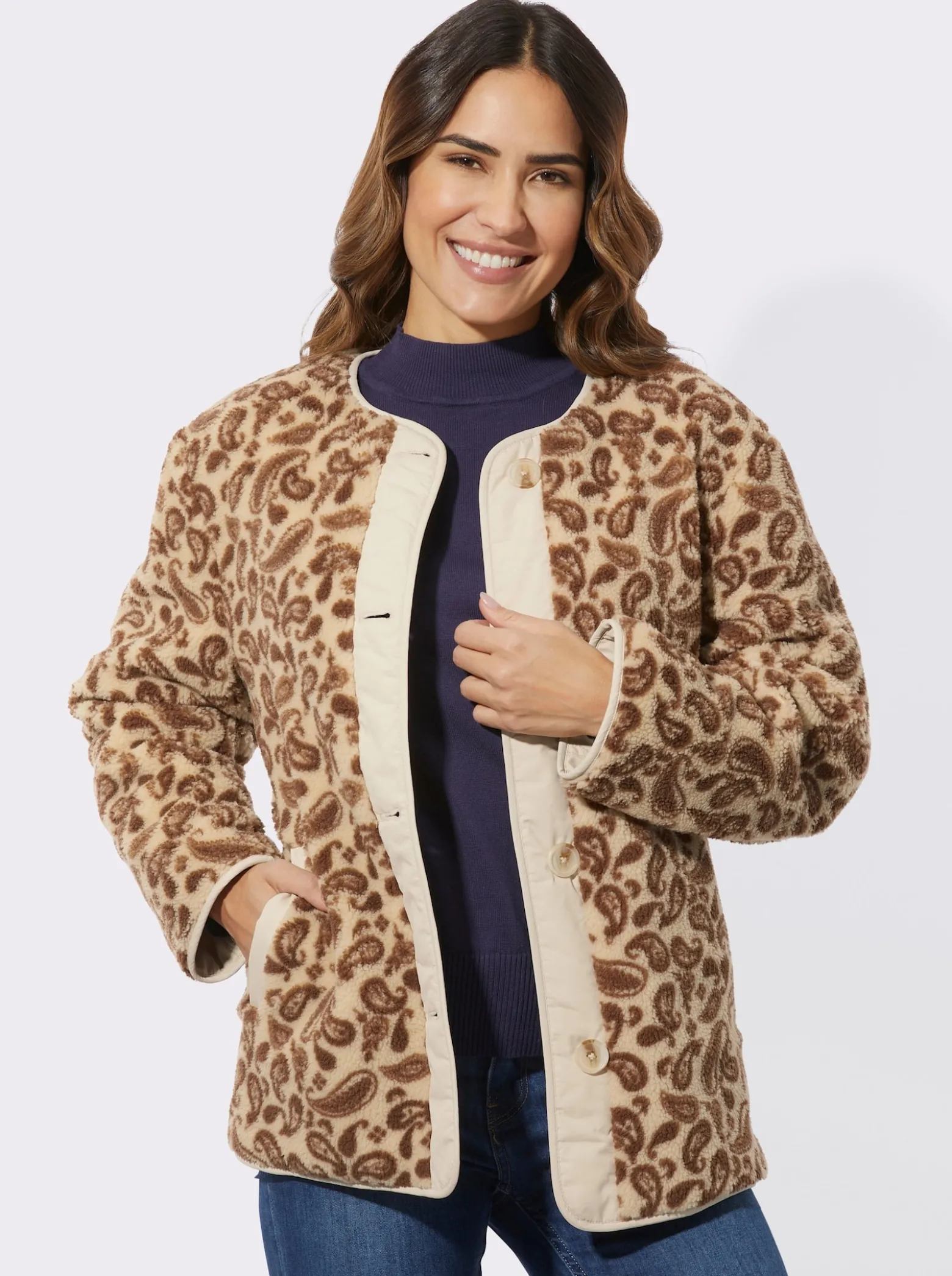 Wendejacke mit kuscheligem Teddy-Fleece
