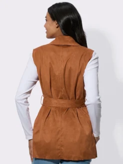 Weste aus Veloursleder-Imitat