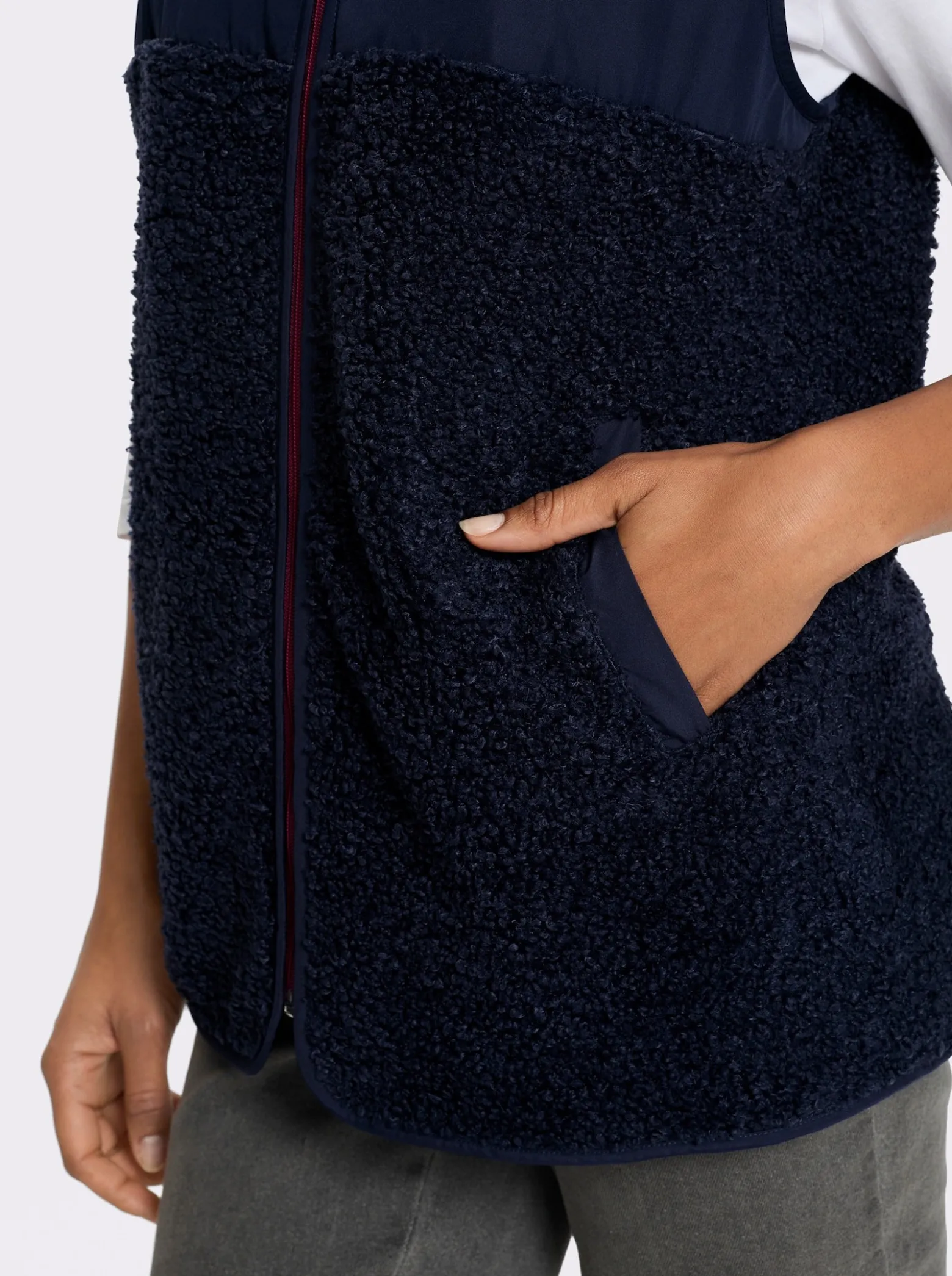 Weste mit Stepp und Teddyfleece