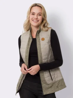 Weste Stepp im Mix mit Strickfleece