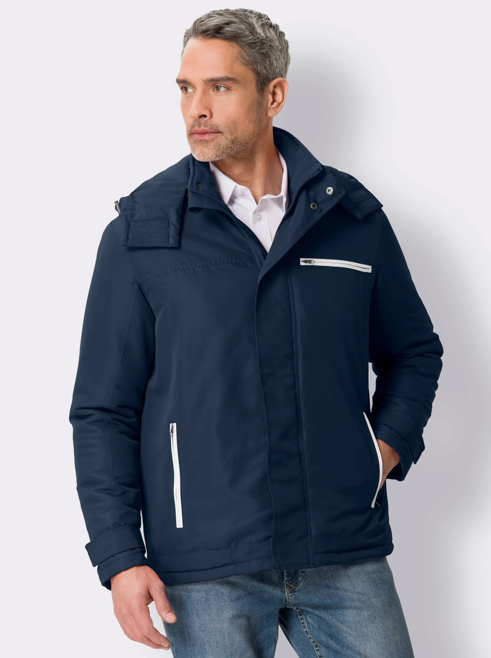 Winterjacke mit Kontrast-Details