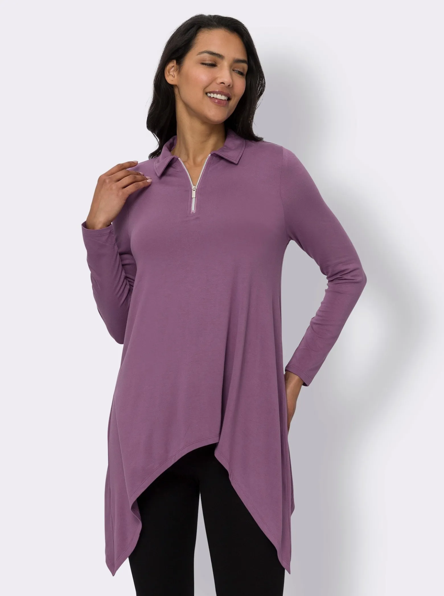 Zipfelshirt in ausgestellter A-Form