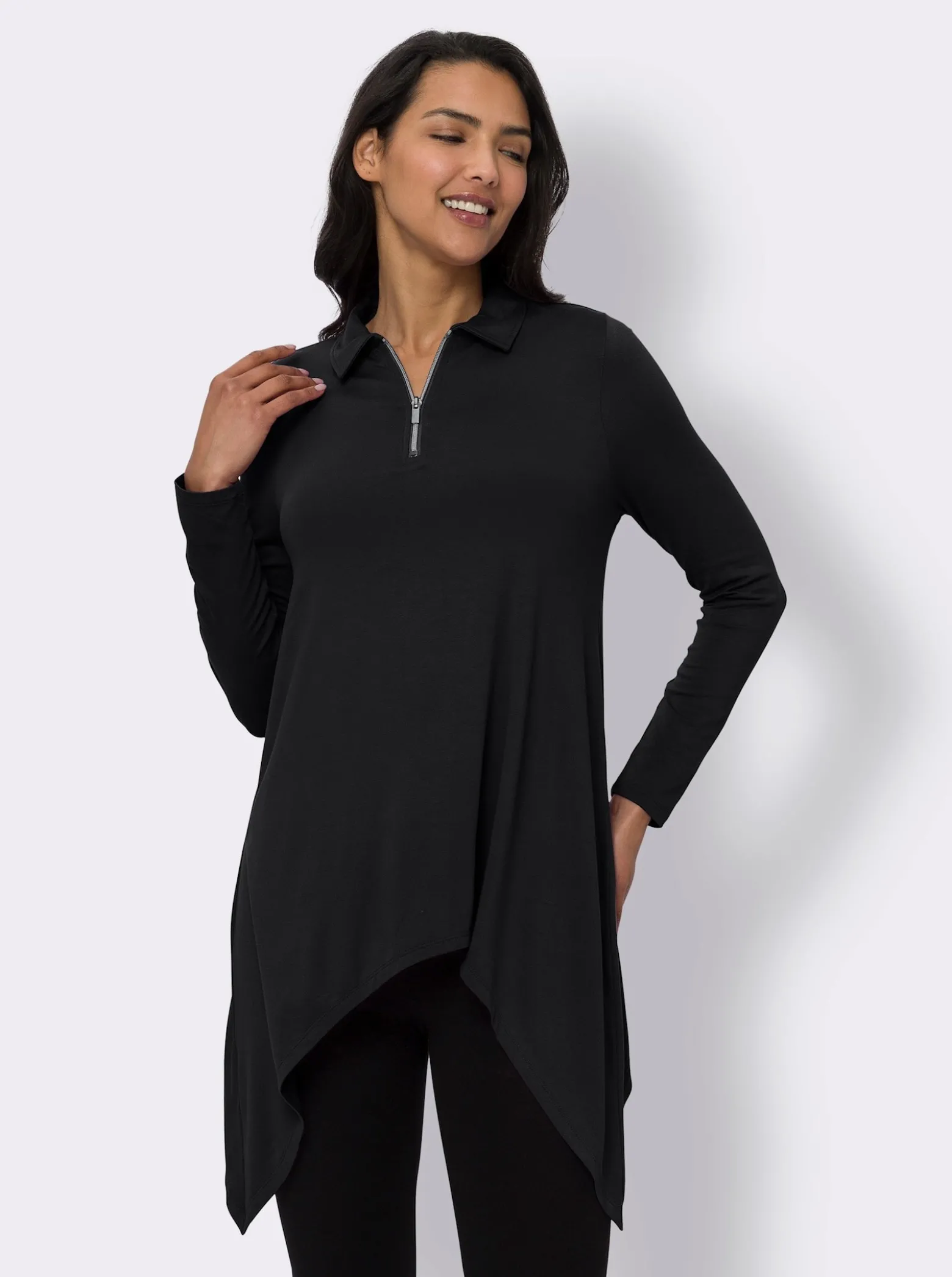 Zipfelshirt in ausgestellter A-Form
